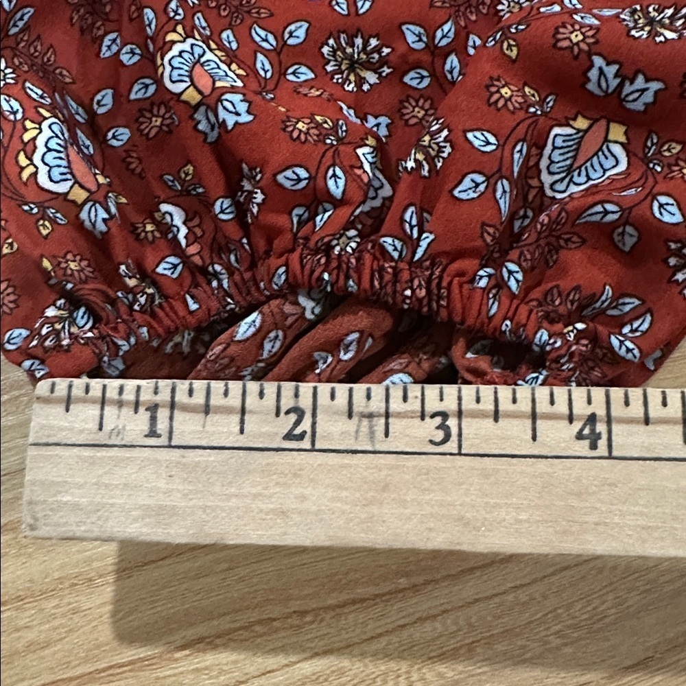 Max Studio Burgundy Floral Blouse - Picture 11 of 11